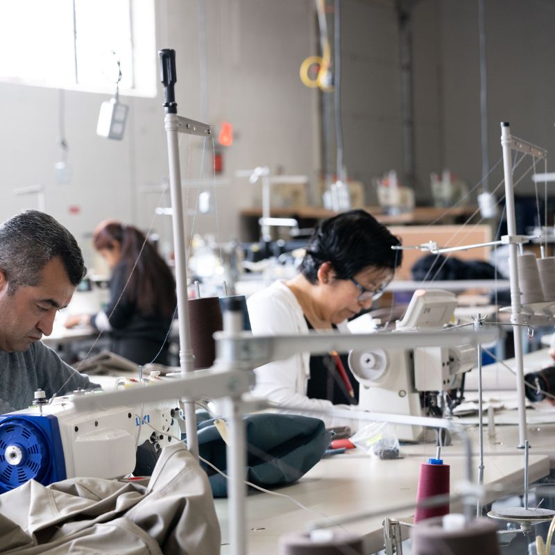 Factory in London, Ontario. Fair trade clothing, high quality Canadian made clothing. 
